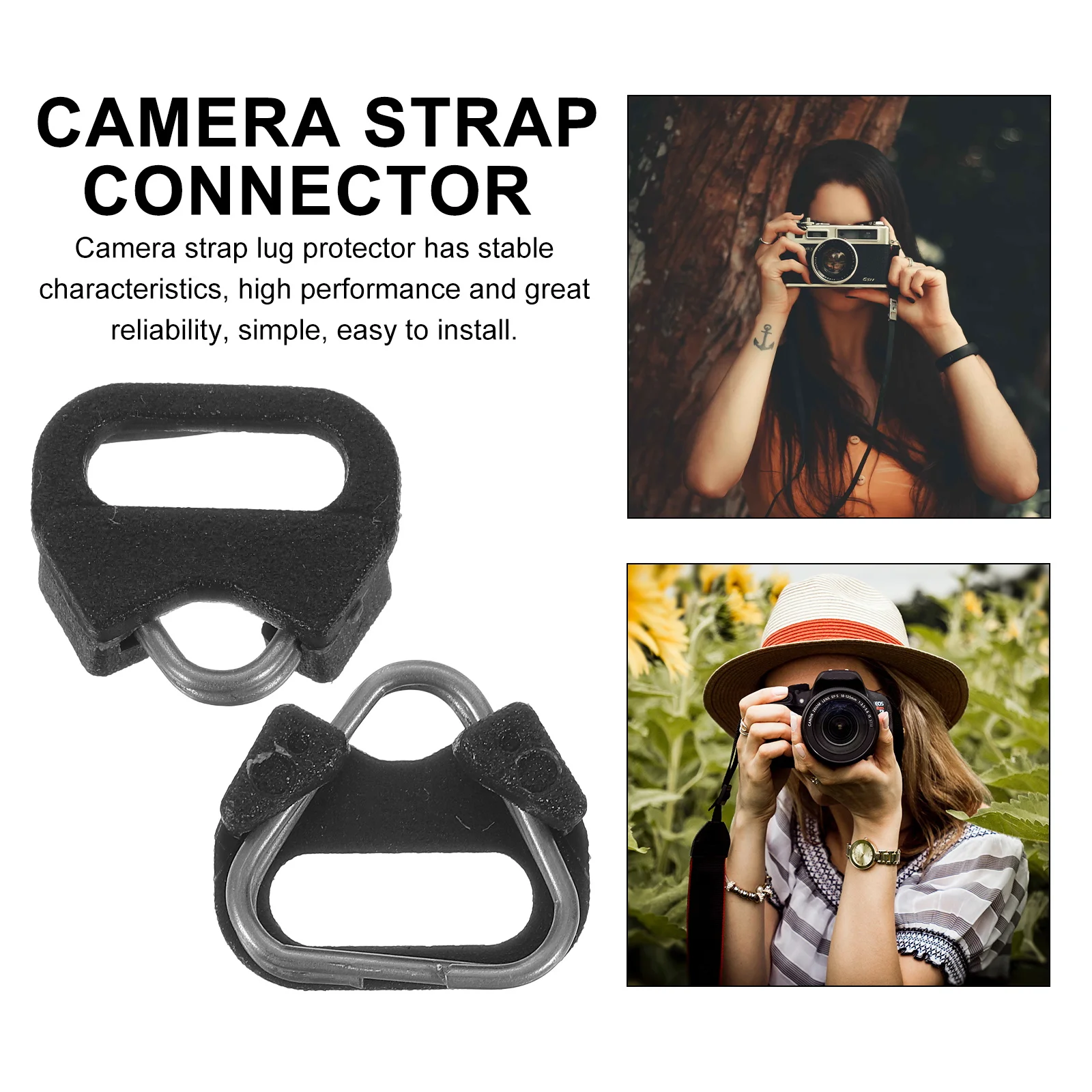 

5Pcs Camera Strap Lug Rings Durable Metal Plastic Triangle Connectors for Dslr Quick Connect Camera Strap Lugs