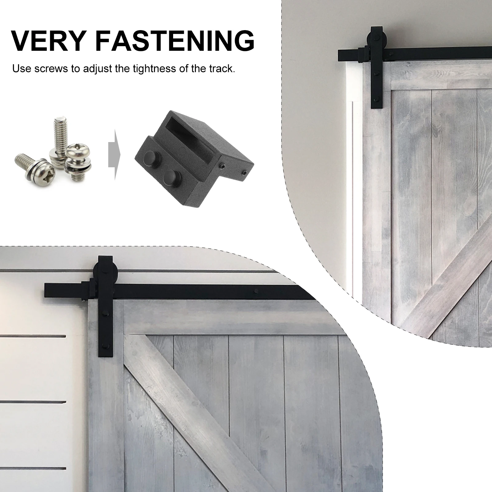 

2pcs 1 Pair Zinc Alloy Barn Door Rail Stoppers Device Hardwares Accessories Rubber Damping Noise Reduction Adjustable Tightness