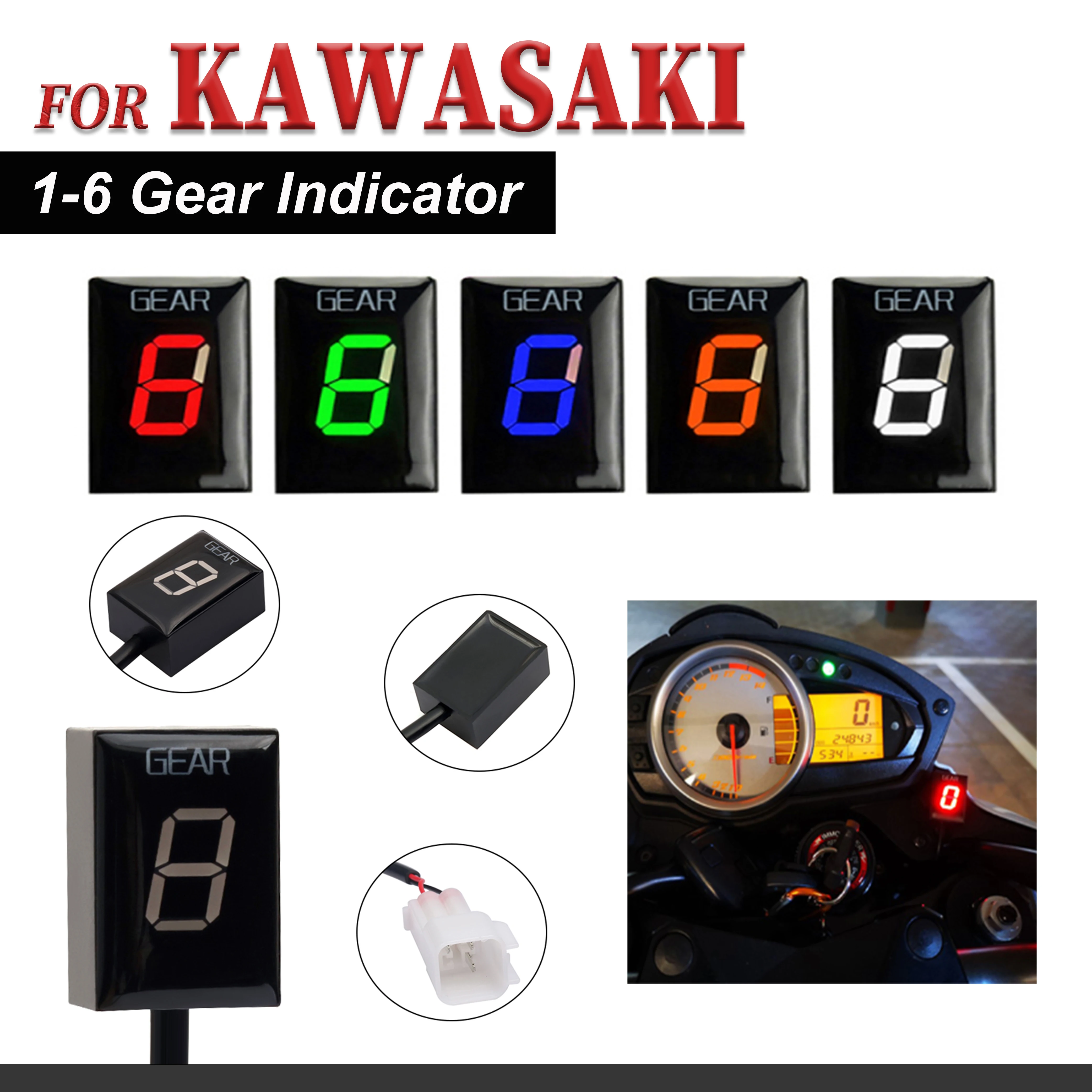 1-6 Gear Display Indicator Non-destructive Installation Motorcycle Accessories Z1000 Z 1000 2003 2004 2005 2006