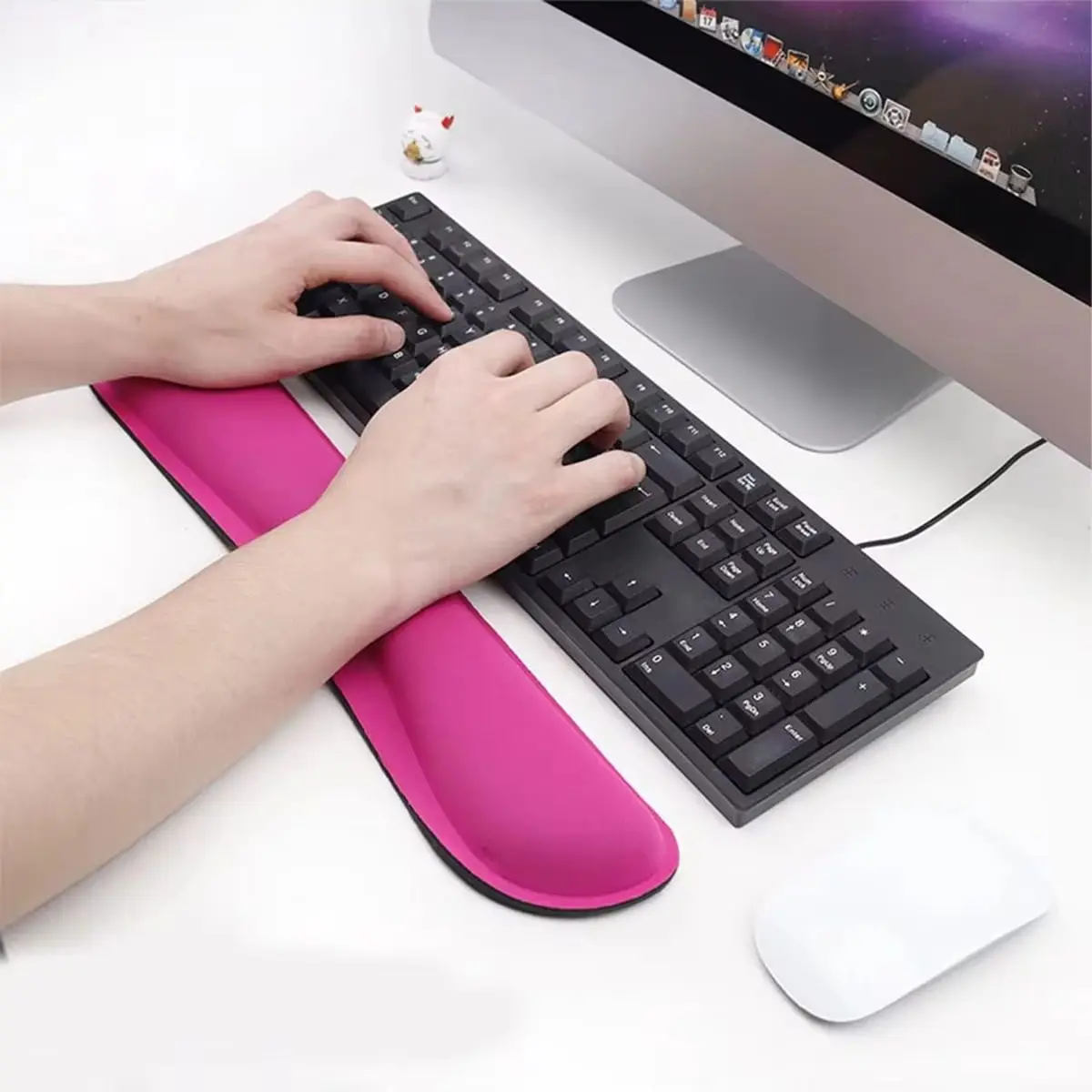 Memory Foam Wrist Rest Mouse Pad Home Office Keyboard Pad 3D Wrist Pad Wrist Rest Rubber Hand Rest Multi-Color Long Wrist Pad Mouse Pad Office Keyboard Hand Rest Mouse Wrist Rest Set
