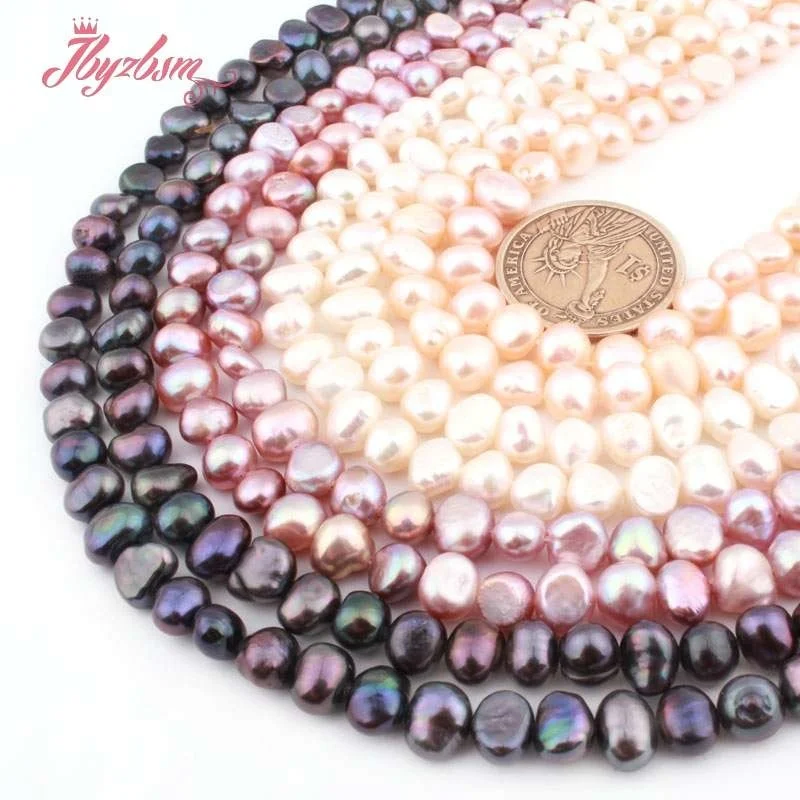 7-8mm Natural Freefrom White Black Pink Natural Freshwater Pearl Beads Stone 15 inches for DIY Necklace Bracelets Jewelry Making