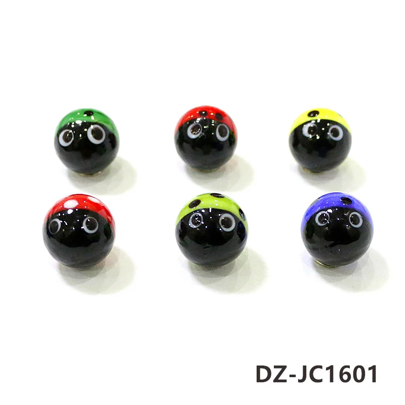 6Pcs 16MM Rare Glass Marbles Ball Creative Ladybug Bee Design Aquarium Home Vase Decor Holiday Party Xmas New Year Gift for Kids