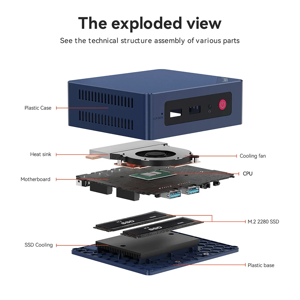 Beelink Min S12 Pro N100 Gamer Mini PC Intel 12th 16GB 512GB SSD 2.4G&5G Dual Wifi 1000M BT5.2 NVME Deskt