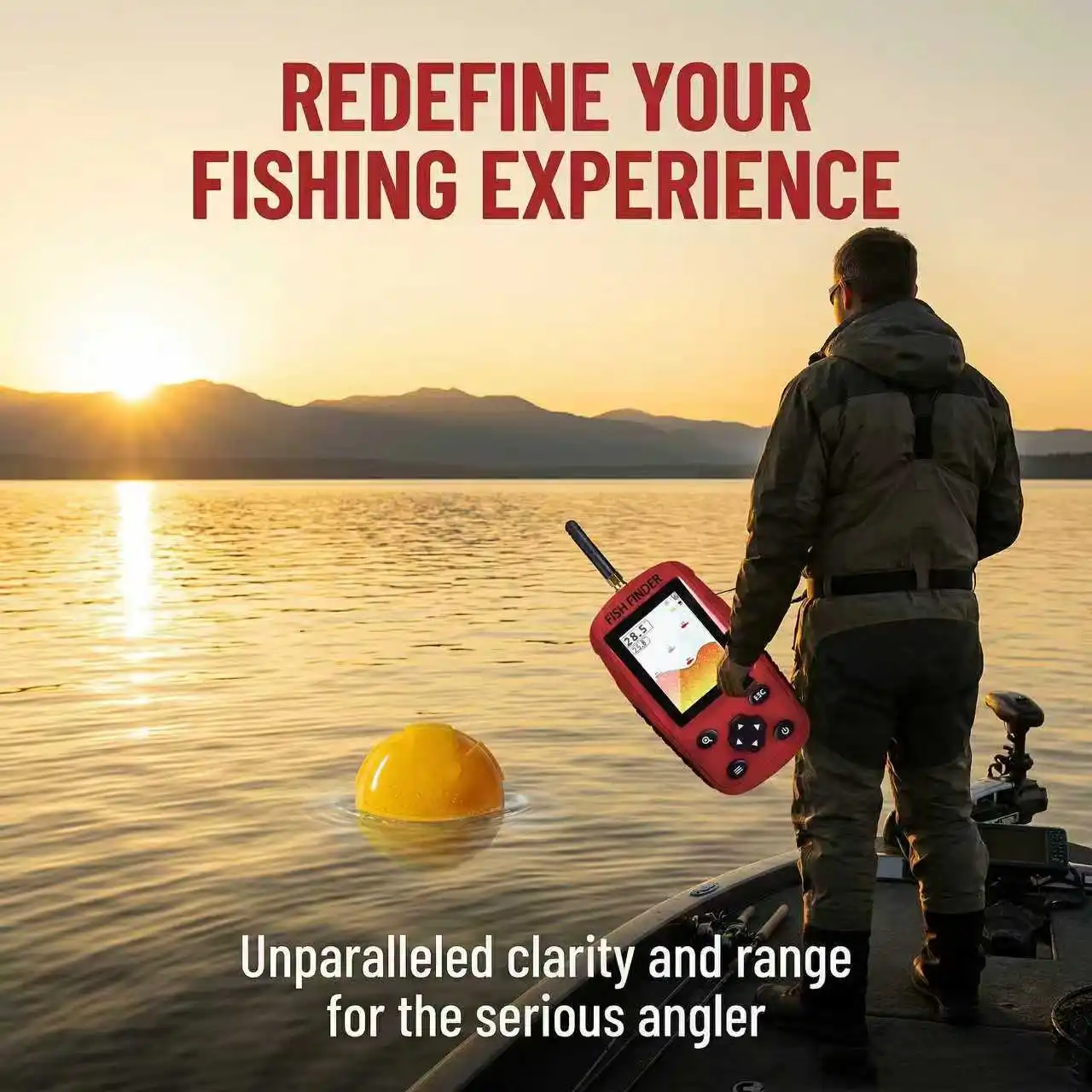

Portable Wireless Fish Finder + 100m Depth Dual Beam Sonar + Handheld LCD Display Fish Alarm Water Temperature + for Ice Fishing