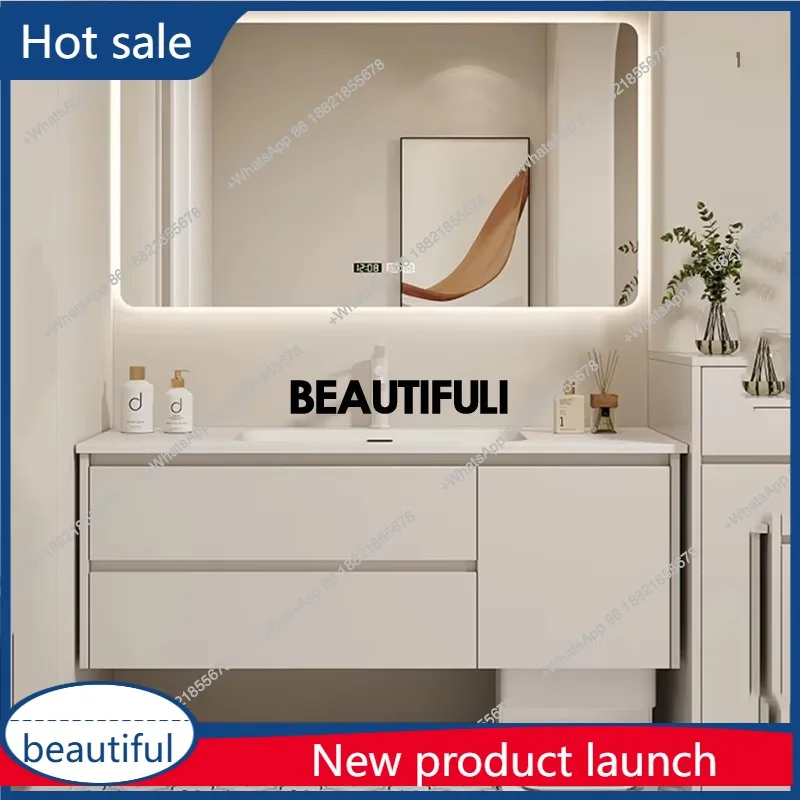 

A13 Mirror Modern Bathroom Cabinet Led Lighting White Toilet Makeup Bathroom Vanity Space Saving Wood Meuble Salle De Bain Furni