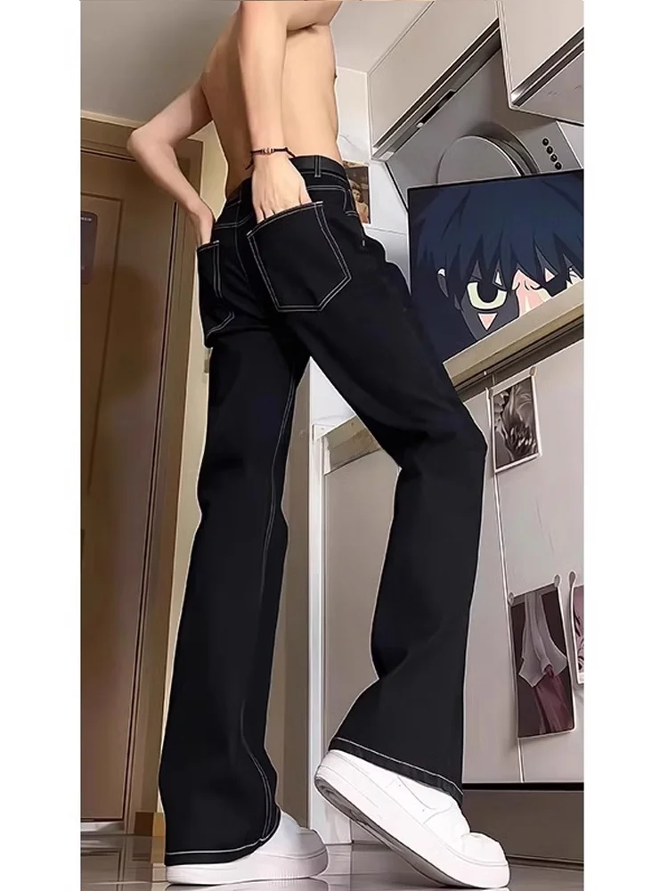 

Bla Original Denim Jeans Men's Autumn Winter Tall Extended Version Fce Lined Straight Leg Pants American High Street Sle