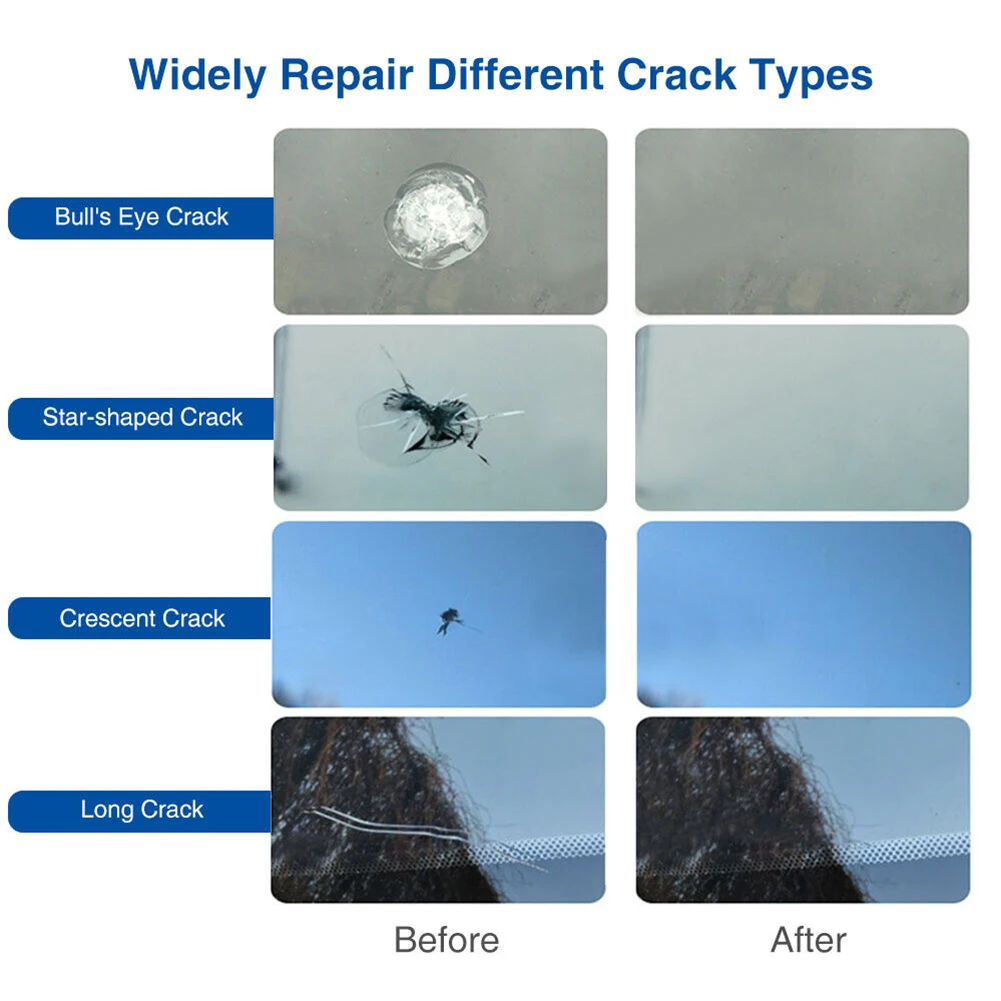 Refinisher Repair 3ml 4 Pack Amino-acrylate Automotive Car Windshield Crack for Tool Kit Daily Repair Refinisher