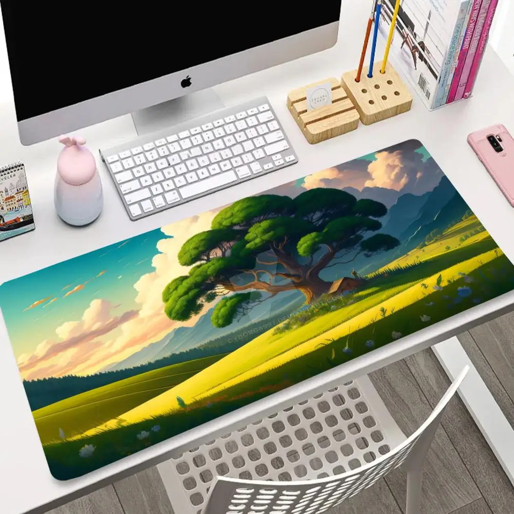 

Blue sky white clouds big tree beautiful scenery mousepad PC desktop decoration high-quality rubber anti-slip washable
