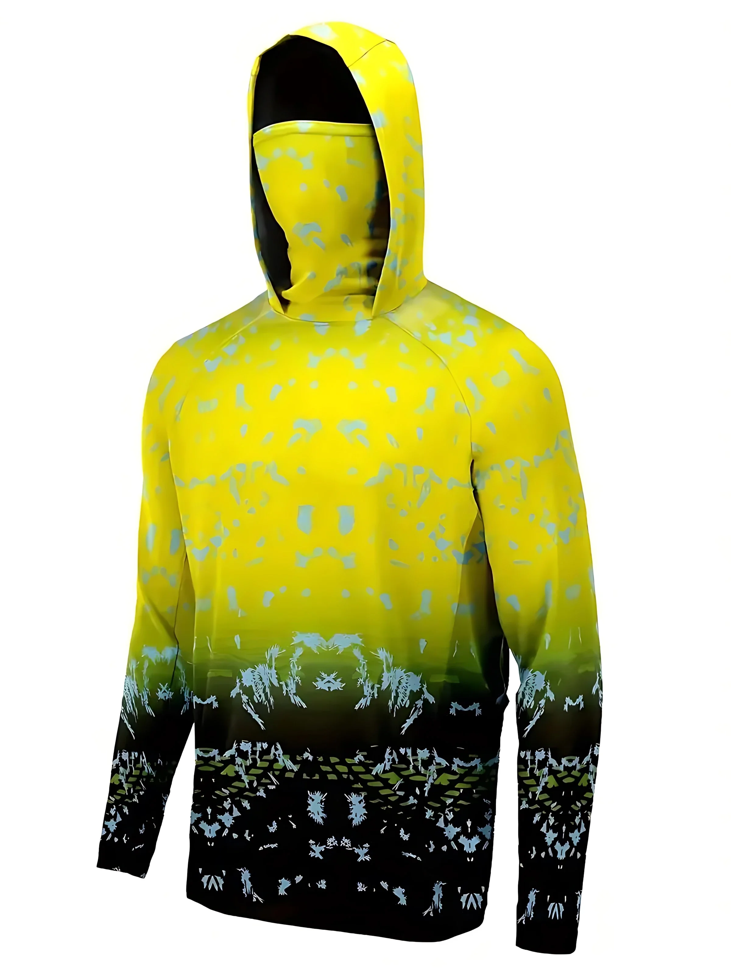Angelhemd mit Kapuze für Herren, Angelkleidung, Outdoor-Sommer-Masken-Hoodie, Sonnenschutz, UV-Schutz, Performance-Jersey – Detail 15