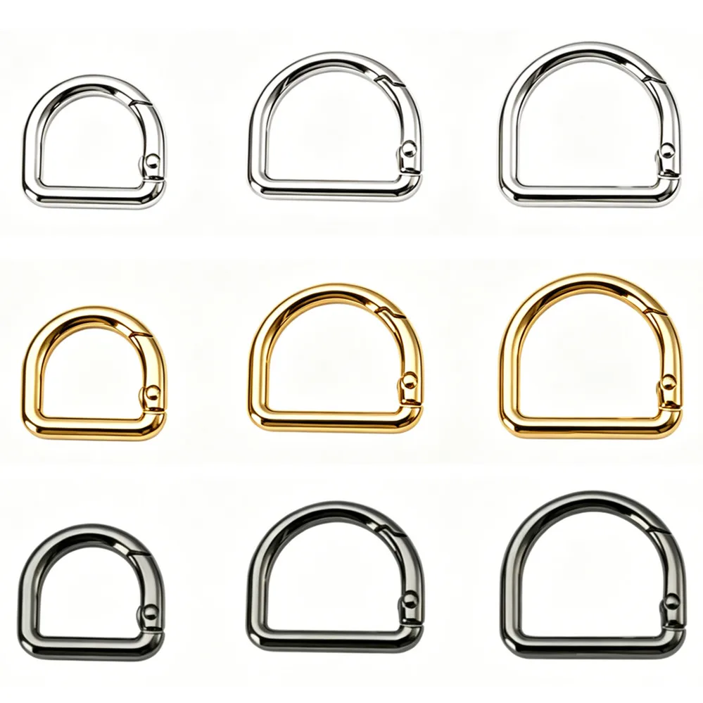 5/10Pcs 16-32mm Zinc alloy D Ring Buckle Handbag Strap Clasp Openable Carabiner Snap Hook Spring Keyring DIY Bag Accessories