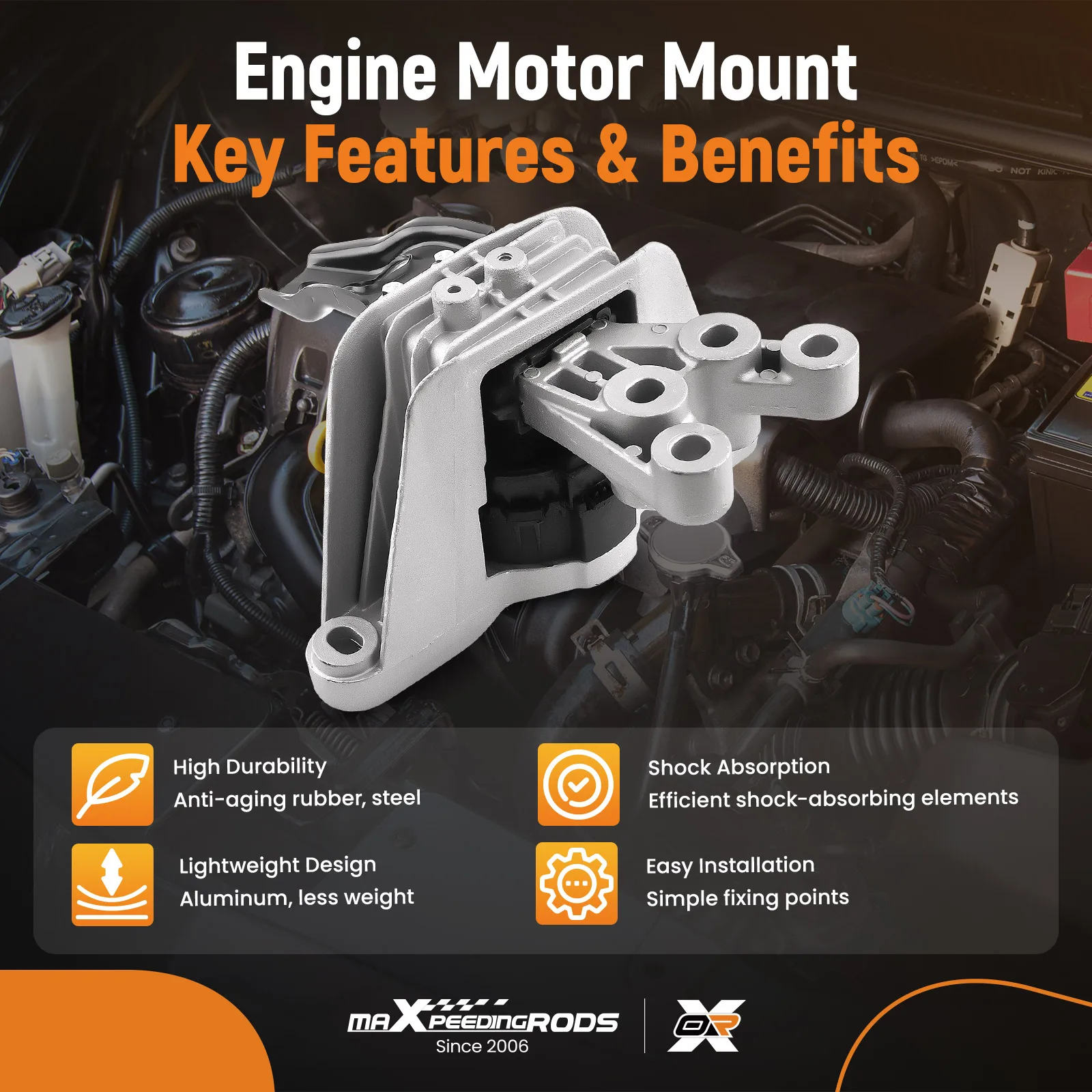 

Engine Motor & Trans Mount 4pcs for Chrysler Voyager 2020-2022 3.6L 68224742AD