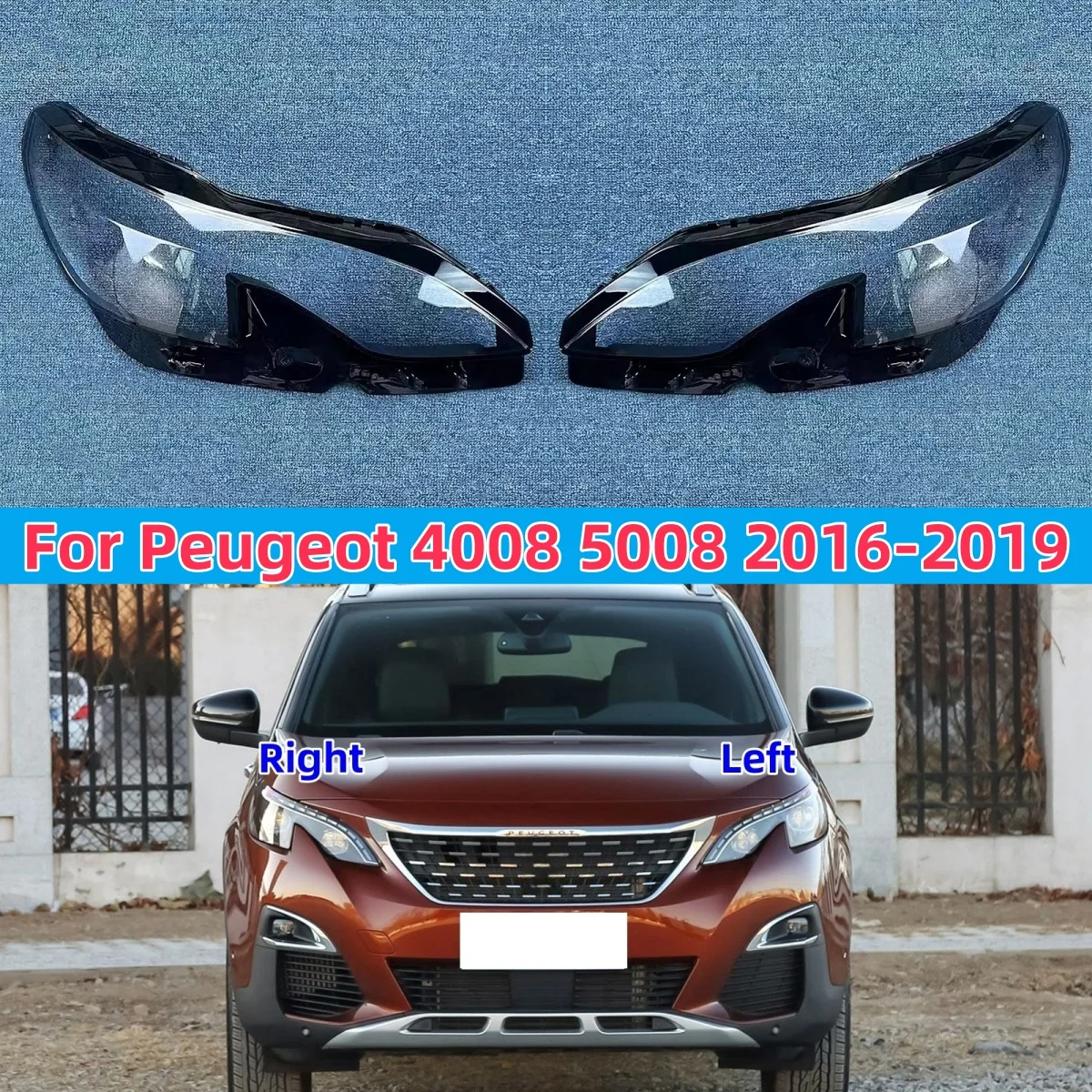 

Для Peugeot 4008 5008 2016 2017 2018 2019, автомобильные аксессуары, крышка фары, замена оригинального объектива