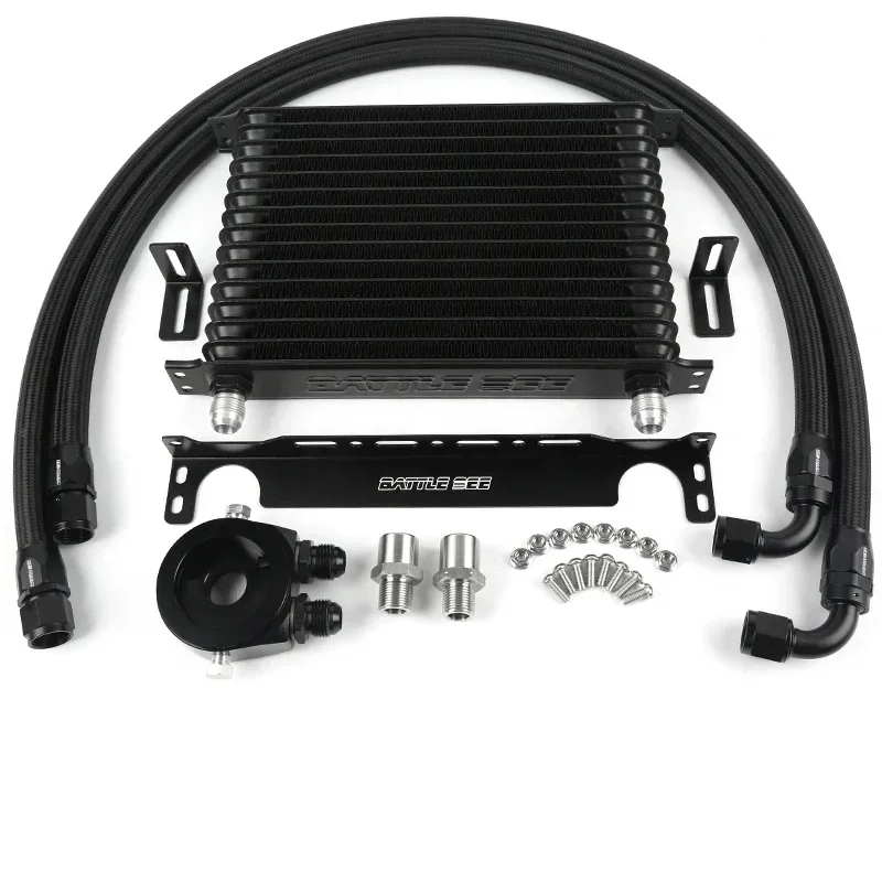 

UNIVERSAL OIL COOLER KIT Trust Model 15-Row Aluminum Alloy Oil Cooler Kit With Base Plate Sandwich BB-OCK-604