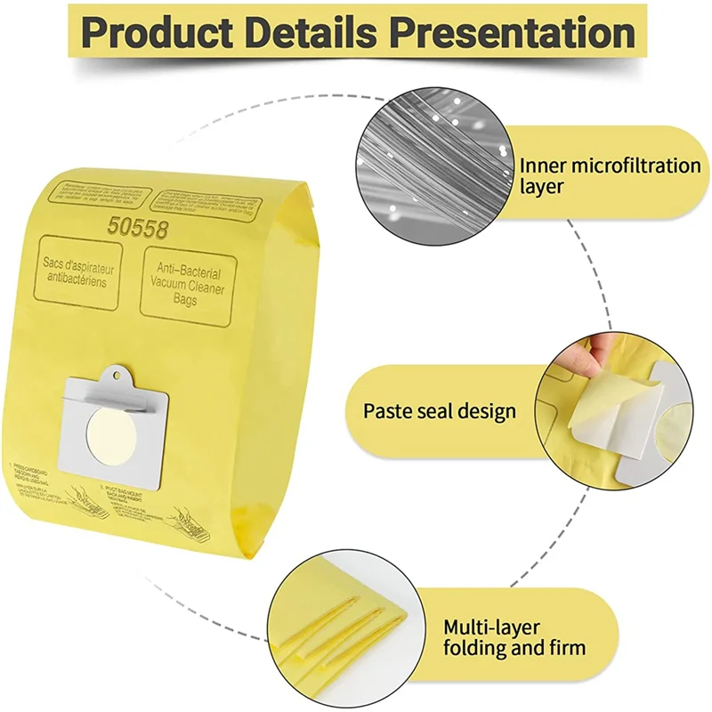 B46B-أكياس المكنسة الكهربائية لعلبة كينمور نوع C/Q 50558، 15 قطعة أجزاء أكياس مكنسة كهربائية #5