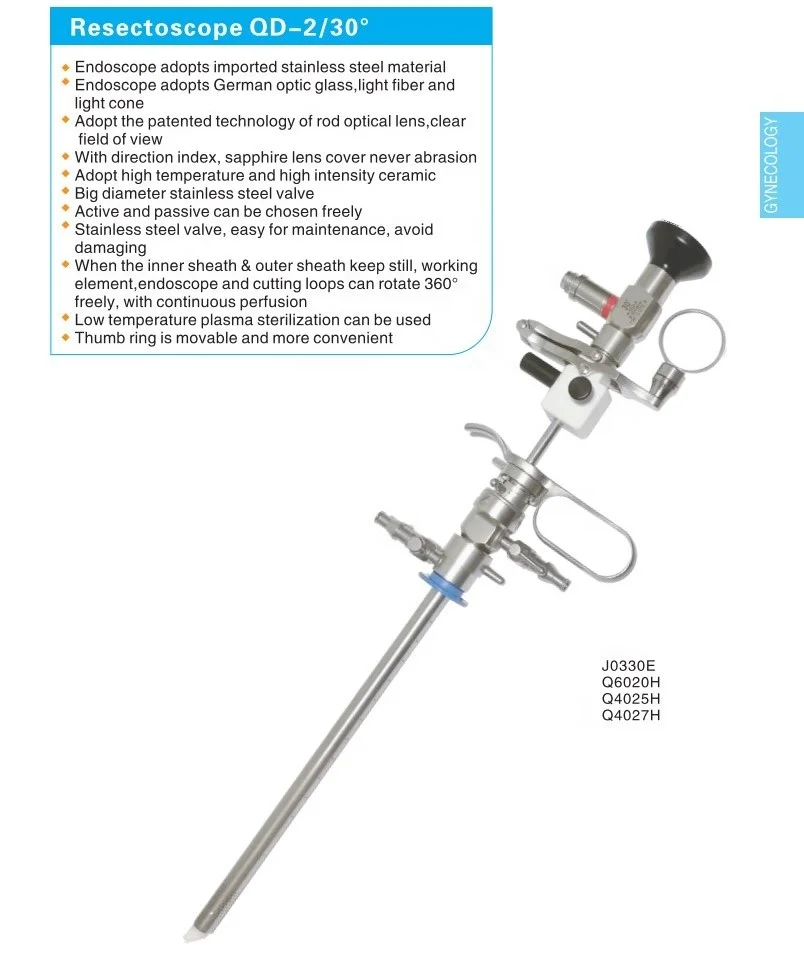 Bipolar Plasma Resectoscope  Clinical Device for Urology Surgery