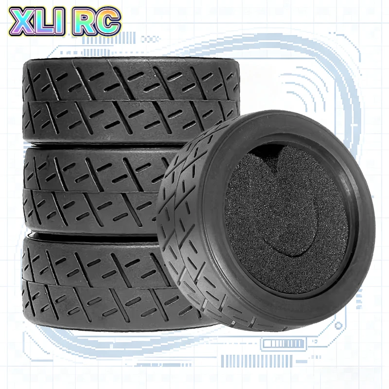 1/10 High-Grip Soft Rubber Racing Tires for XV02 HSP 94123 94122 Tamiya TT01 FW06 On-Road & Paved Off-Road RC Car Upgrade Parts