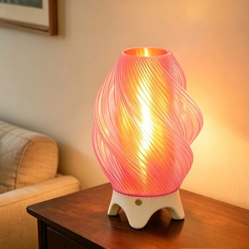 Cross-border charging desk lamp Nordic night light LED bedside ambient light Bedroom decoration 3D creative ornament for friends