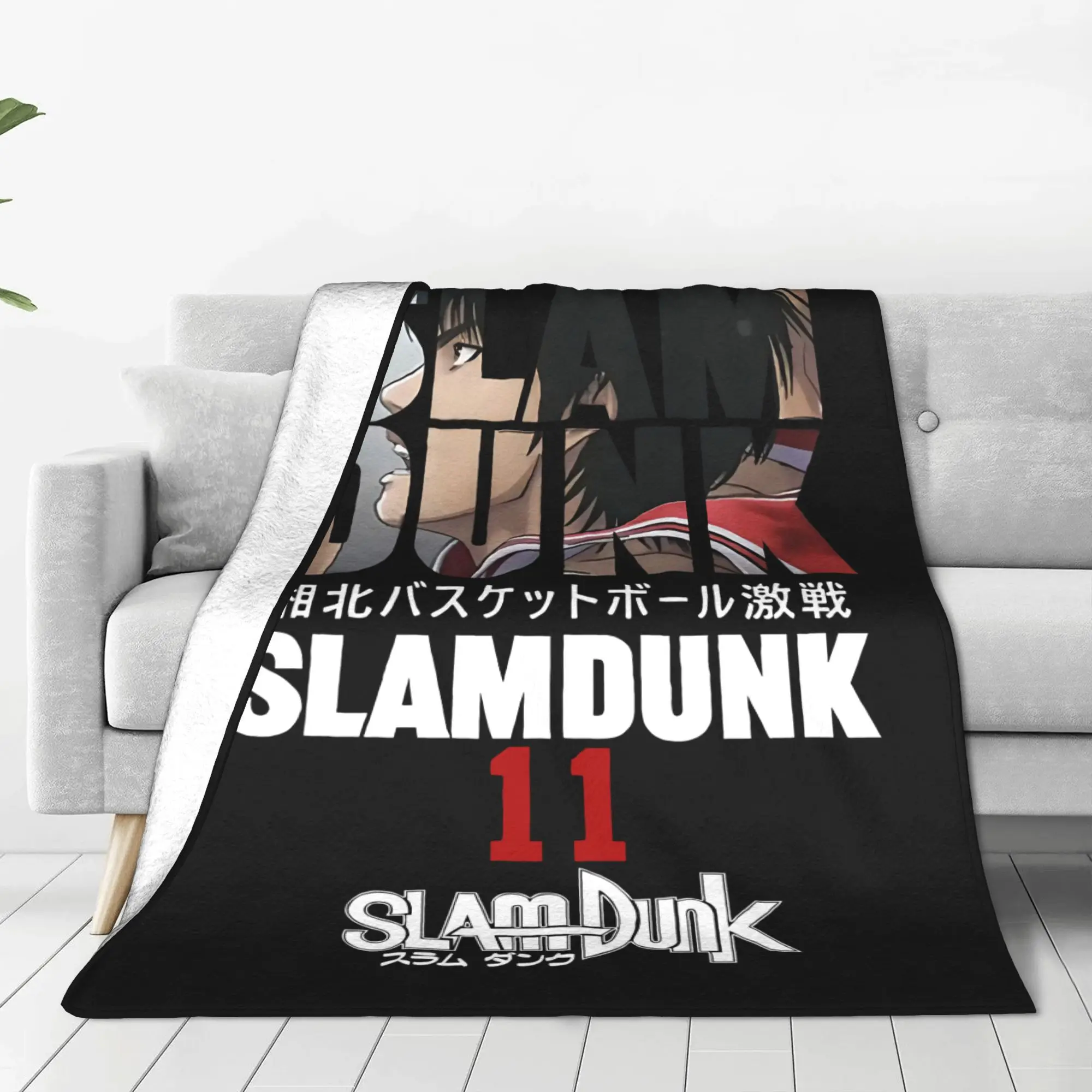 Anime Slam Dunk Sakuragi Hanamichi Kaede Rukawa Flannel Throw Blanket Manga Blanket for Bedding Couch Super Soft Bed Rug