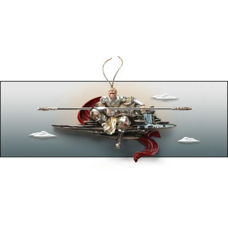 

Living room decorative painting sofa background painting Qitian Great Saint Sun Wukong relief hanging painting