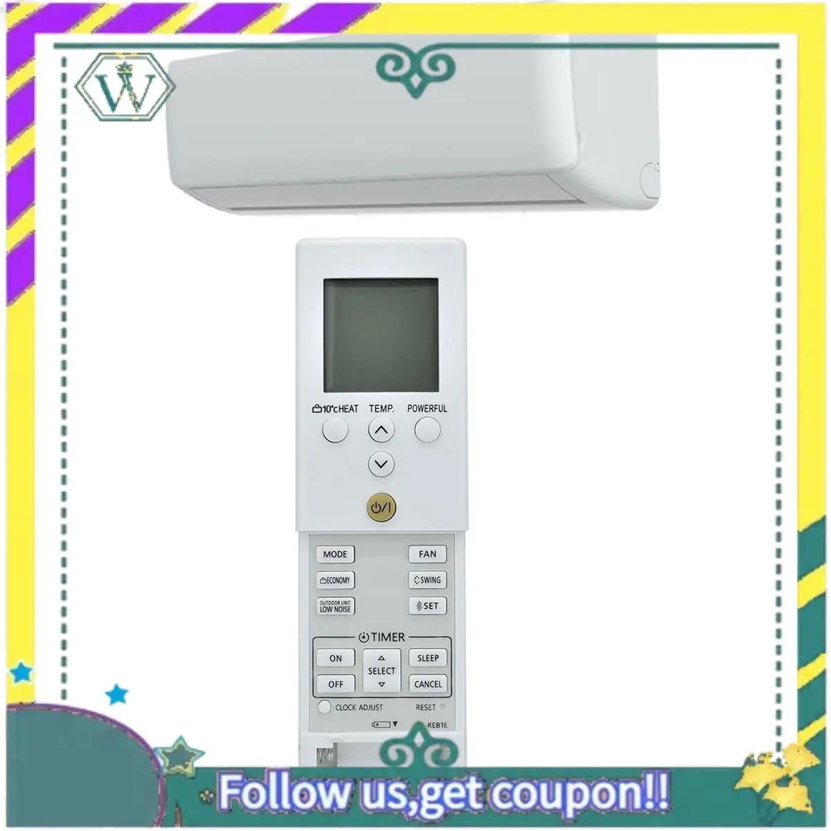 جديد AR-REB1E التبريد التدفئة التحكم عن بعد ل AR-REY1U AR-REB2E AOYG 09-12LD مكيف الهواء التحكم عن بعد