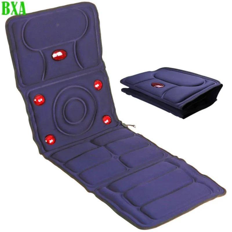 New Electric Full Body Massage Pad 9 Vibration Motor Foldable Far Infrared Heating To Reduce Back Fatigue Back Mattress