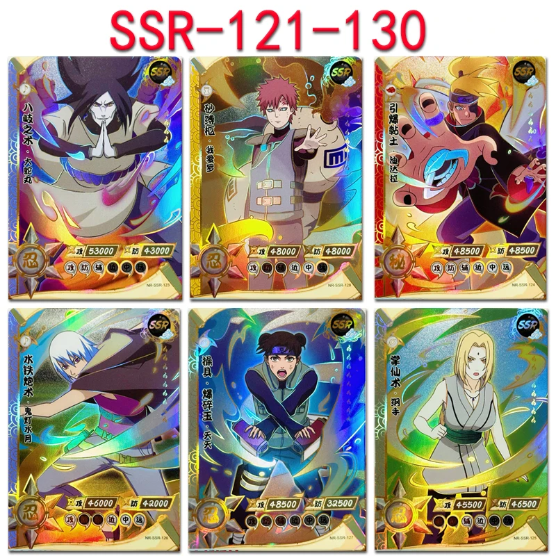 Anime Naruto Ssr Card Hyuga Hinata Orochimaru Tsunade Uchiha Sasuke New Game Collection Children's Toys Birthday Christmas Gifts