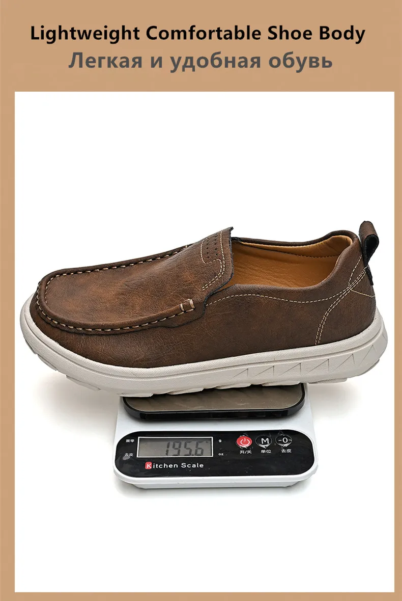 Neue Leder männer Müßiggänger Luxus Männer Casual Schuhe Mode Leichte Fahren Schuhe Atmungsaktive herren Schuhe Handgemachte Flache Schuhe – Detail 5