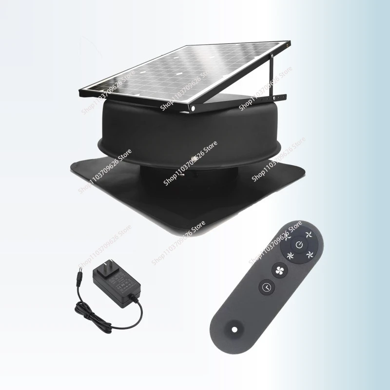 Solar Attic Fan 40W 1230 CFM Large Air Flow Solar Roof Vent Low Noise and Weatherproof with 110V Smart Adapter for Home