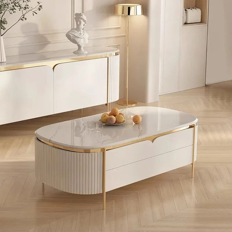 Storage Coffee Table Space Saving Drawers Minimalist  Side Table  Books Meubles Home Furnitu