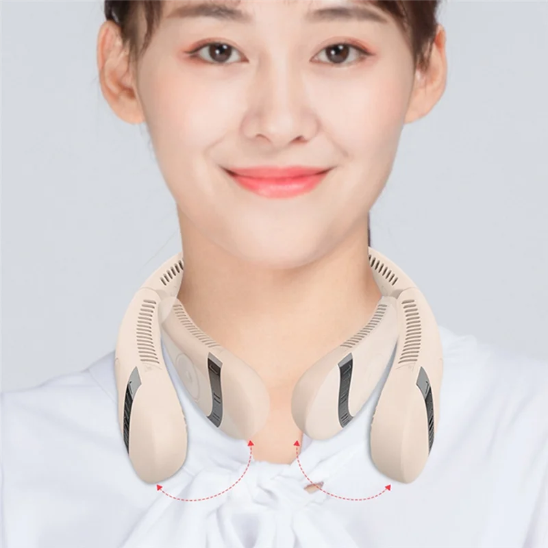 ABDJ-Nuovo 5000Mah Ventilatore da Collo Appeso Pigro Pieghevole Piccola Testa di Ricarica Portata Ventilatore Portatile da Collo Appeso