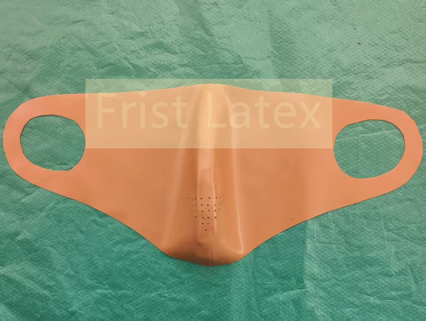 

Handmade 100% Natural Latex Classic Face Mask With Microperforated Breathe Holes Rubber Mouth Mask Headgear for Party Wear