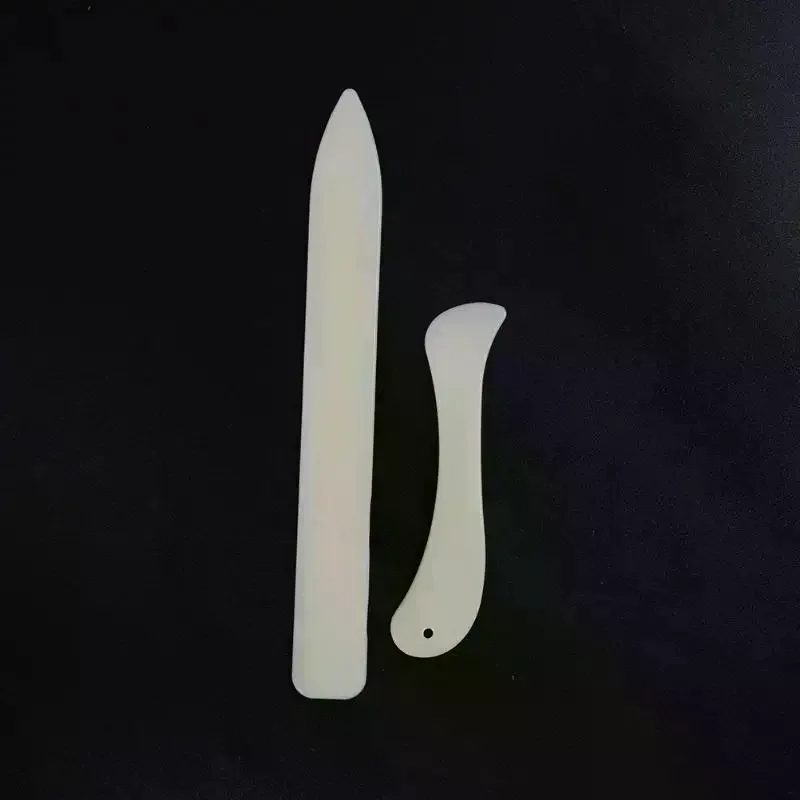 Leather Working Tool Bone Folder For Leather Craft Scoring Folding Creasing Edges Paper Plastic Handmade Sewing Tools Part 2PCS