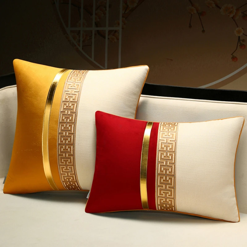 

New Chinese style decorative pillow cover for home, living room, sofa, bedside, office seat, lumbar cushion cover