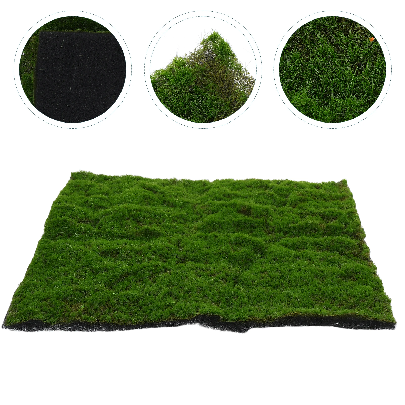 

High Realism Artificial Moss Lawn for Crafts Decor Soft Fake Green Turf Mat Multifunctional Grass Mat