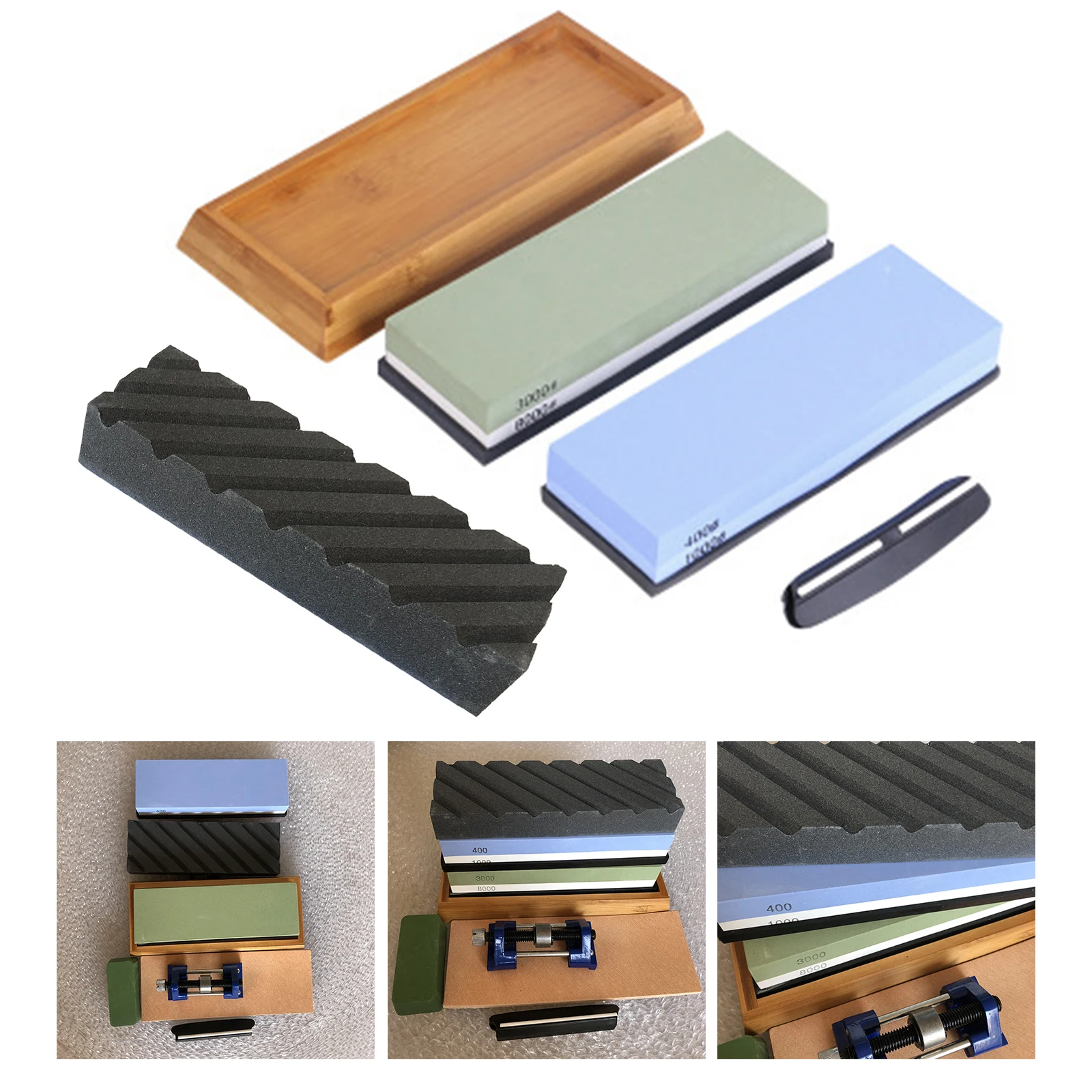 White Corundum Grindstone Set Blade Sharpening Water Stone Tool Dual Whetstone Set Rectangle Wet Stone Set