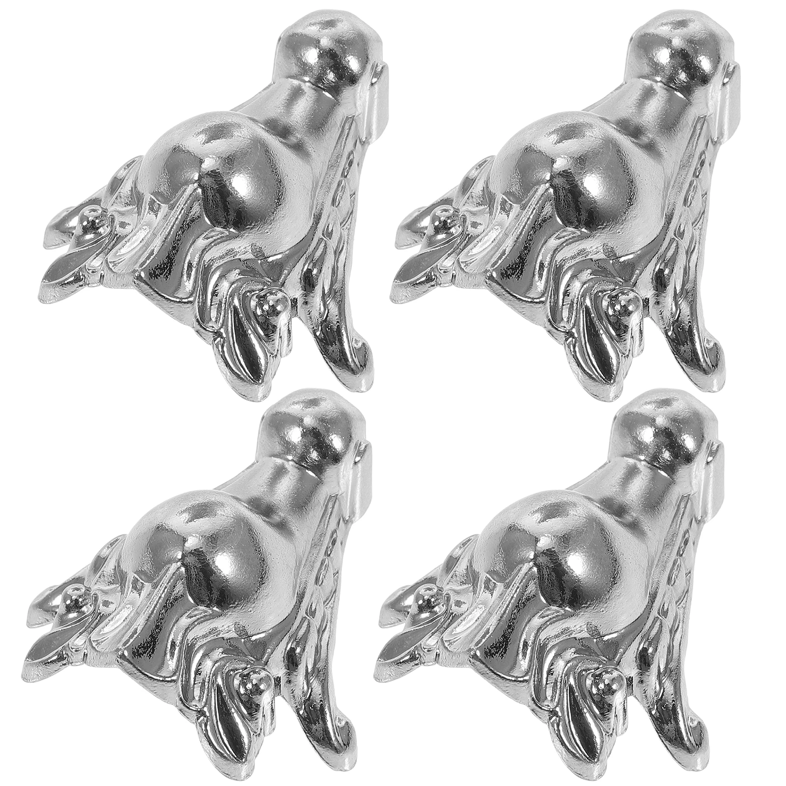 

4 Pcs Round Head Silver Box Feet Decorative Zinc Alloy Jewelry Box Corner Guard Wood Case Edge Protector Furniture Legs Strong