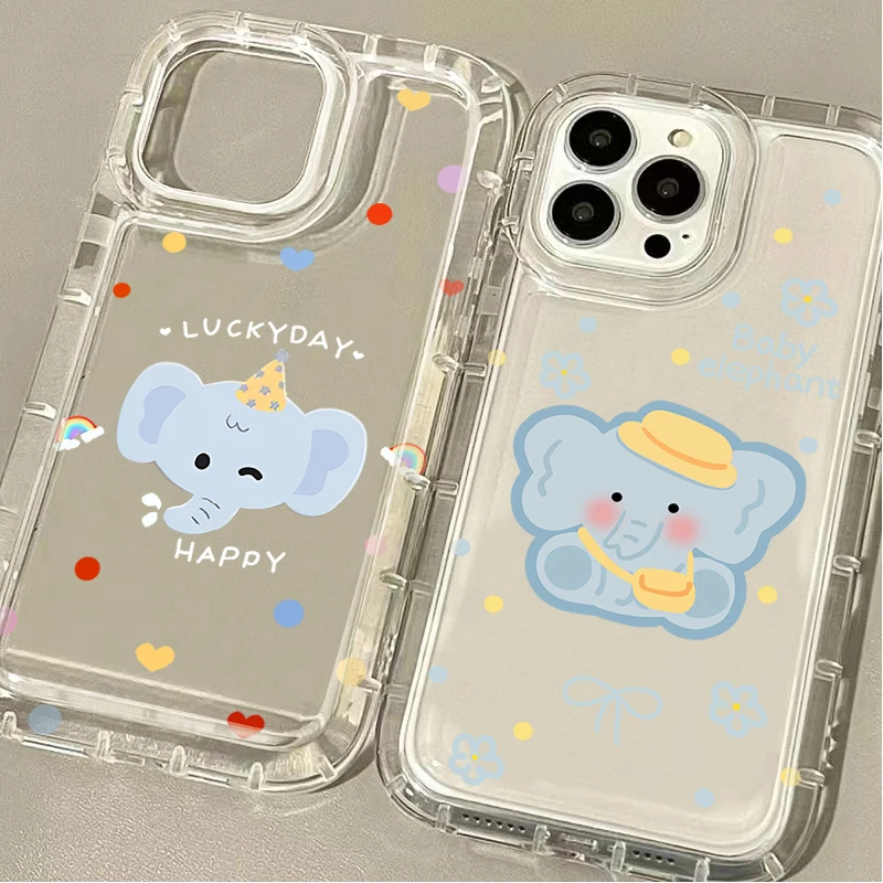 Cartoon Little Elephant Case for Xiaomi 13T 12T 14 13 12 Pro 10 11 Lite 5G NE POCO X6 X5 X4 GT X3 NFC F3 F4 F5 F6 Pro M5S Cover