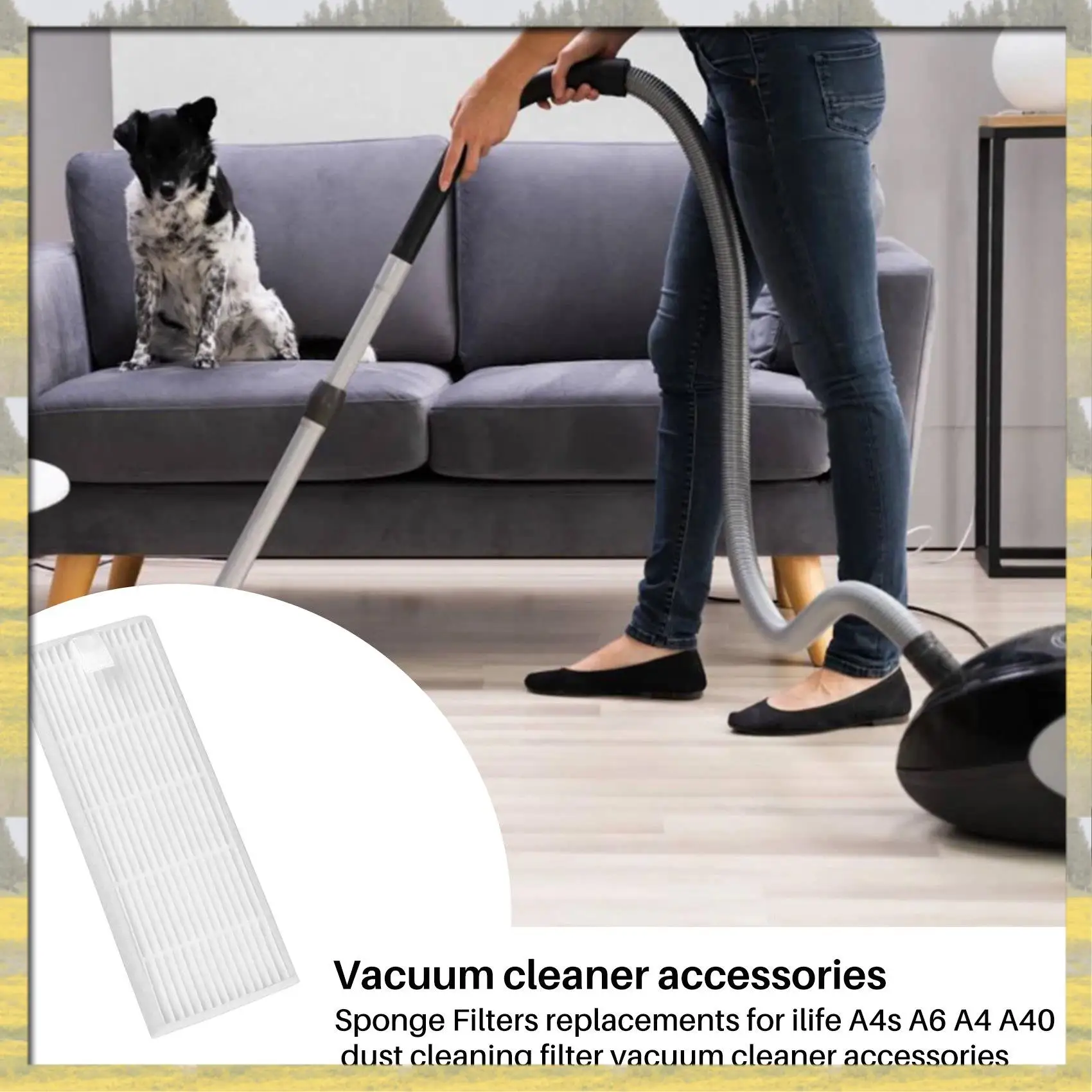 A63P أعلى 20 قطعة/الوحدة فلتر HEPA ومرشحات الإسفنج بدائل ل Ilife A4s A6 A4 A40 مرشح تنظيف الغبار مكنسة كهربائية ملحقات