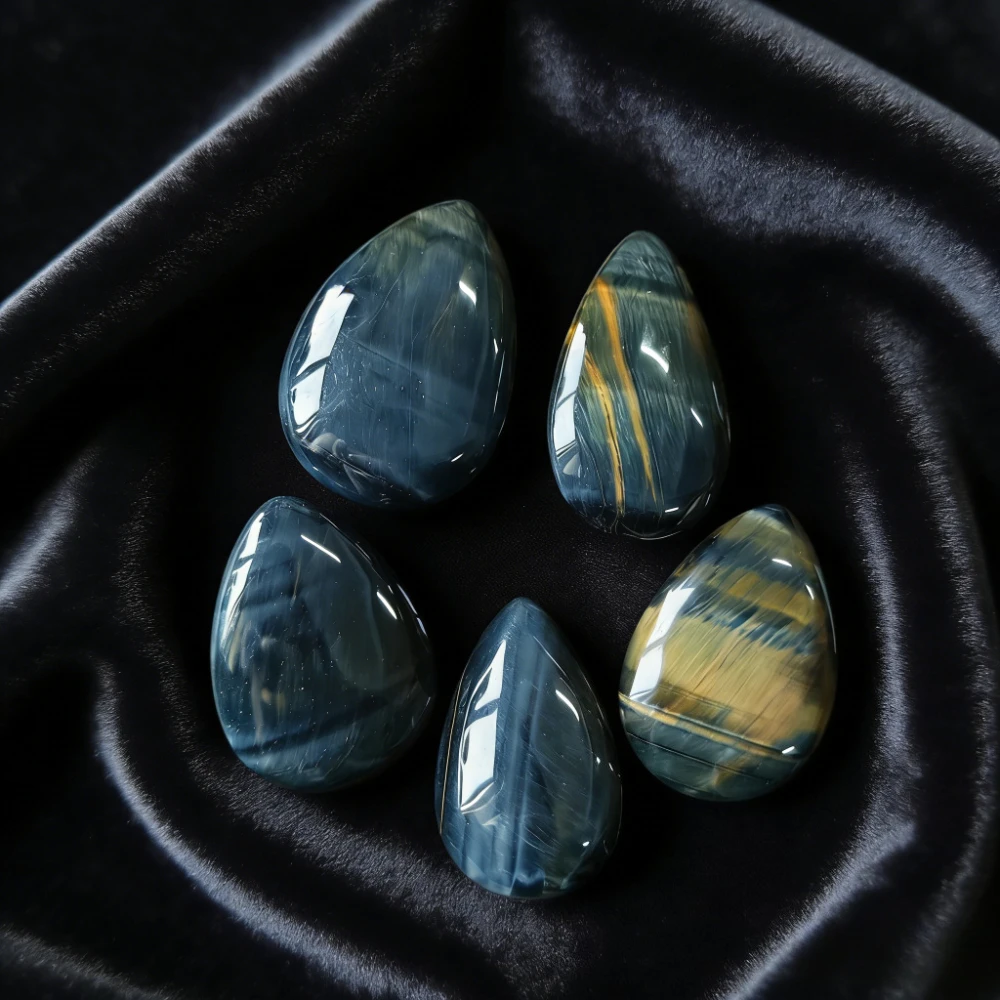 Natural Yellow Blue Tiger Eye Water Drop for Meditation Home Decor Lucky Gift Healing Crystal Energy