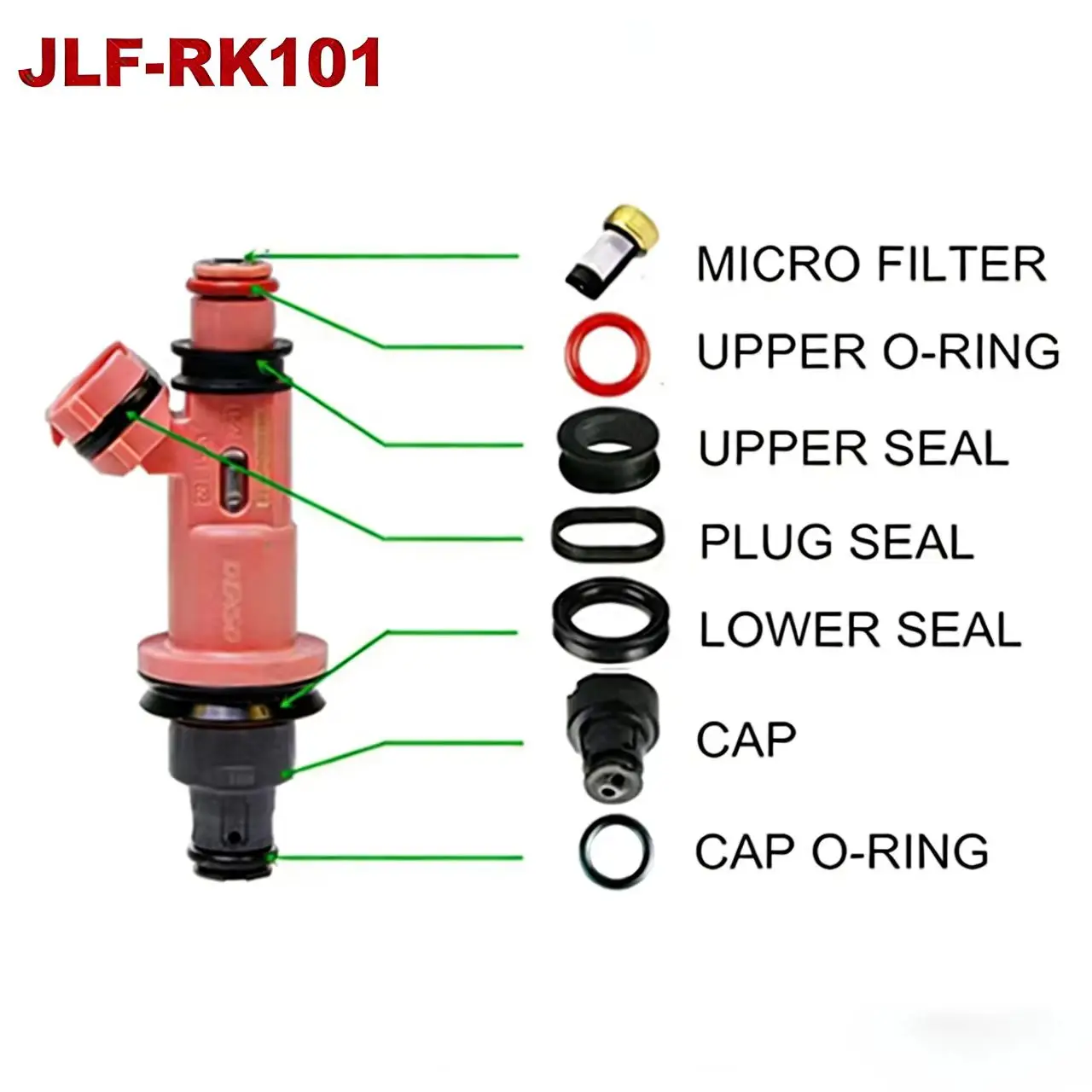 

50 комплектов/350 шт. ремкомплектов для топливных форсунок Denso 23250-50030 2970027 Fj426 для Lexus Gs300 3.0L Gs/Ls/Sc430 4.3L