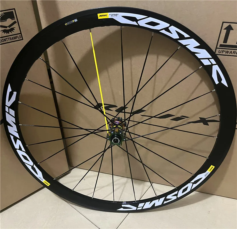 New 700C rainbow hub depth 30/40/50 mm  Road bike Aluminum bicycle wheelset clincher rims V Disc brake Thru Axle center lock hub