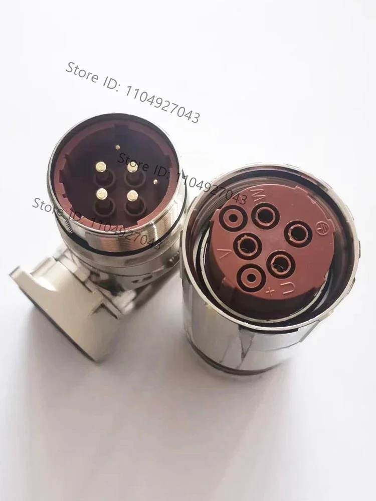 Servo motor aviation plug-in M40 power head 6-pin bent male seat 6-hole female straight head 8-pin hole power cable connector