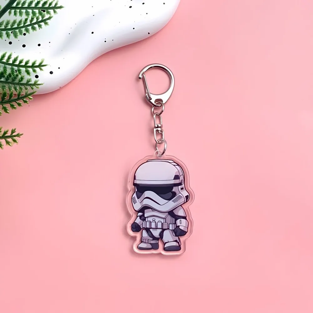 ديزني حرب النجوم الاكريليك الإبداعية المفاتيح الاكسسوارات حقيبة سحر لطيف على ظهره قلادة مضحك كيرينغ مجوهرات المشجعين الأصدقاء الهدايا