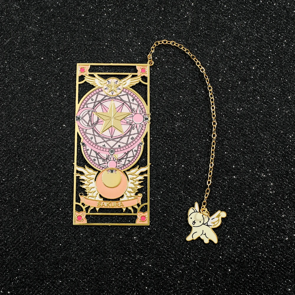 Anime Card Captor Sakura Book Mark for Book Lovers Girl Pet Metal Bookmarks Gift Anime Fan Collection Stationery School Supplies