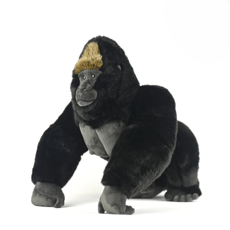 

Мягкая мягкая плюшевая кукла Silverback Gorilla высокой точности, игрушки, Имитация животных, обезьяна, декоративная подушка для спальни, детский подарок на день рождения