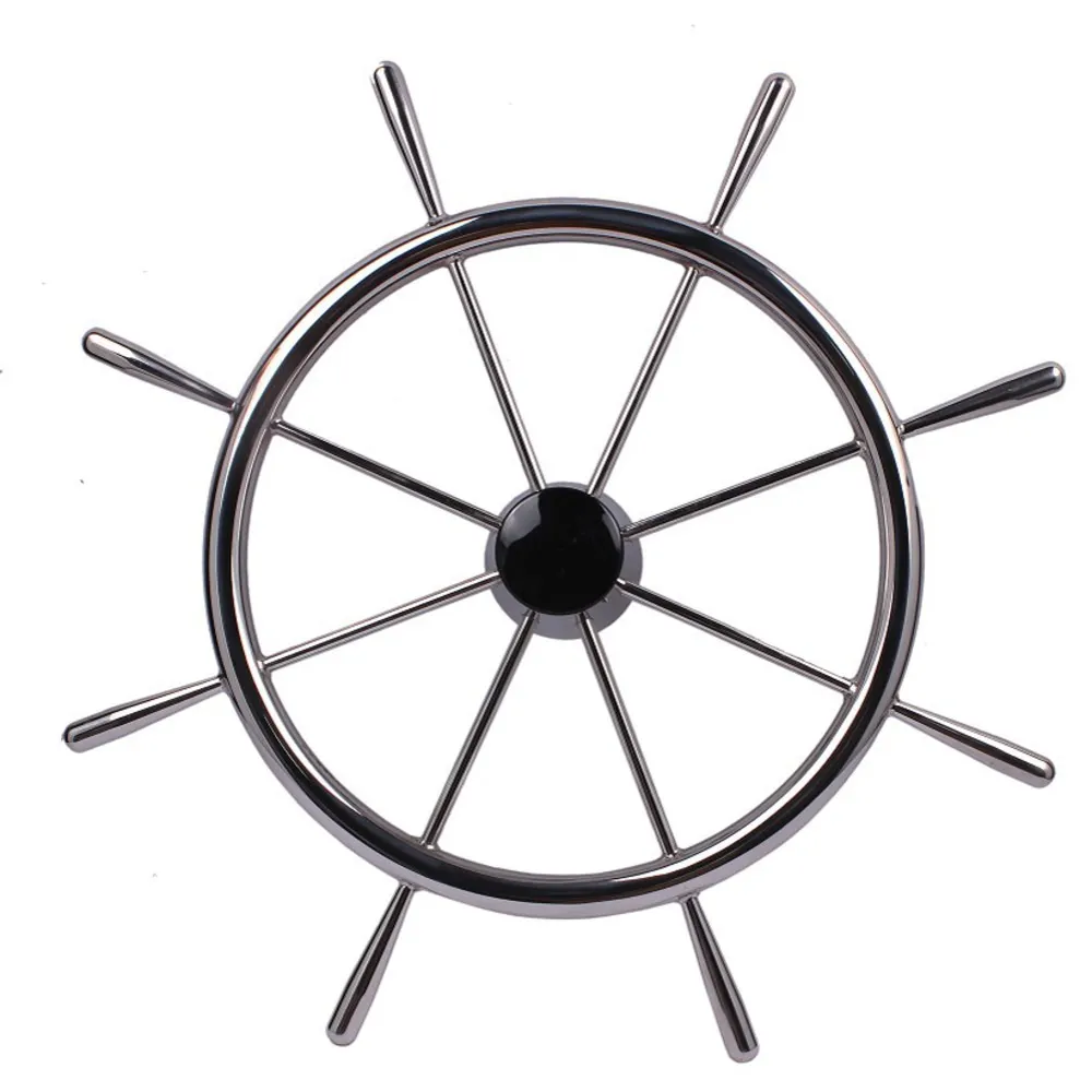 

8 Spoke Stainless Steel 16" Marine Steering Wheel Anti-Corrosion Mirror Polished Boat Yacht Vessel Hardware Replacement Accessor