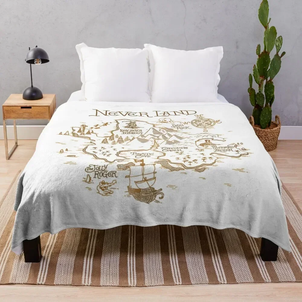

Never Land Map Throw Blanket Summer Cool Breathable Blanket for Sleeping