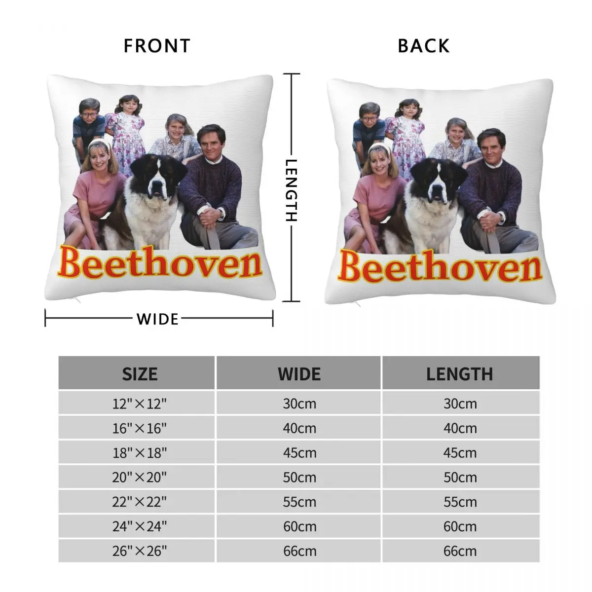 Beethoven Movie Saint Bernard Square Pillowcase Polyester Linen Velvet Printed Zip Decor Home Cushion Case 18