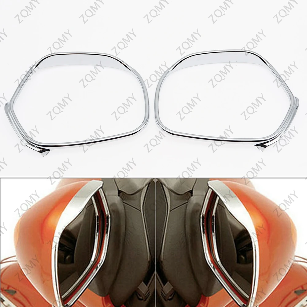 1Pair Gold Wing GL 1800 ABS Motorcycle Rearview Side Mirrors Trim Decoration For Honda Goldwing GL1800 2001-2011