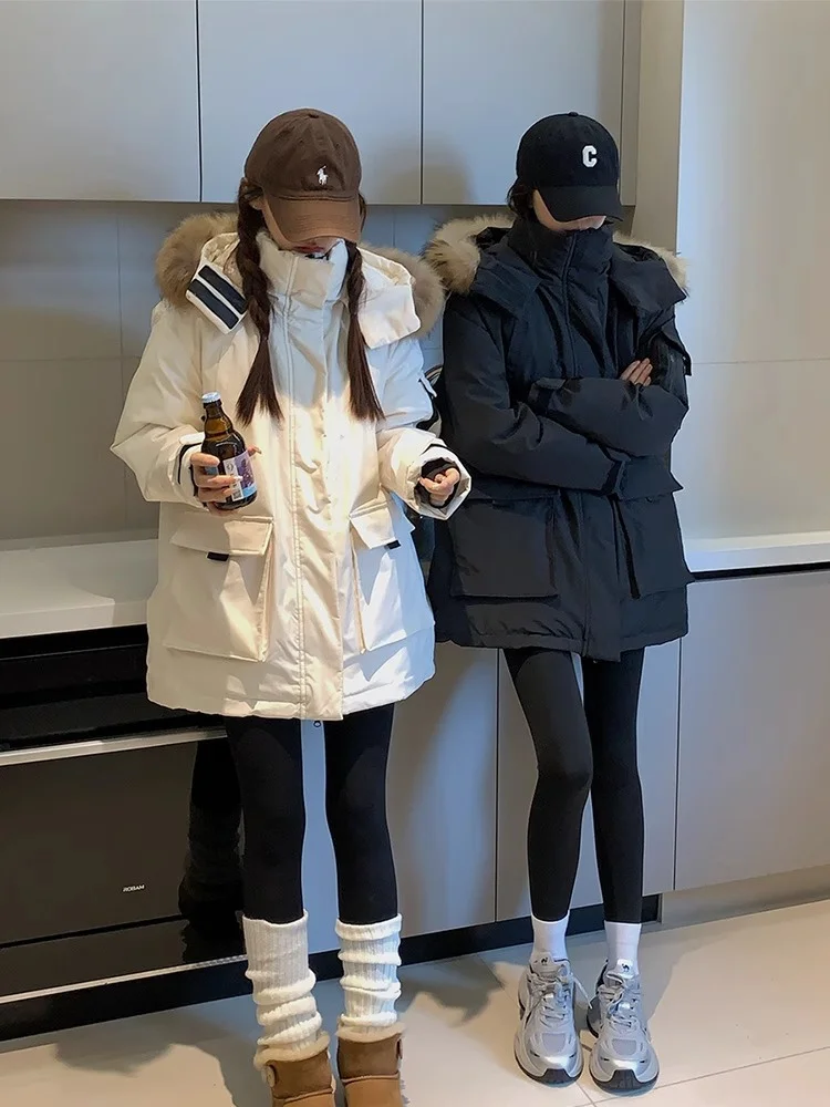 

Длинная зимняя куртка-парка женская, осенняя утепленная, с двойными карманами, поясом, элегантным вырезом горловины, ветрозащитная, модная